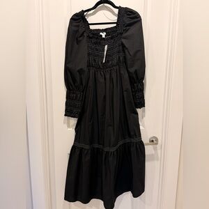 Topshop Black Smocked Dress